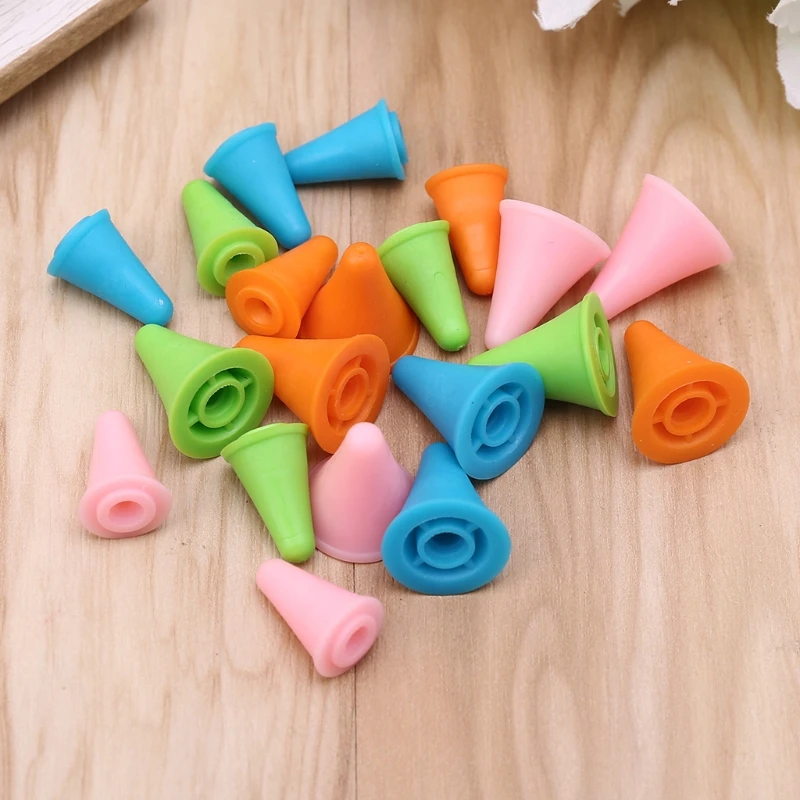

20pcs Cone Shape Knitting Needles Cap Tips Point Protectors Stoppers Covers for Knit Craft Sewing Accessories