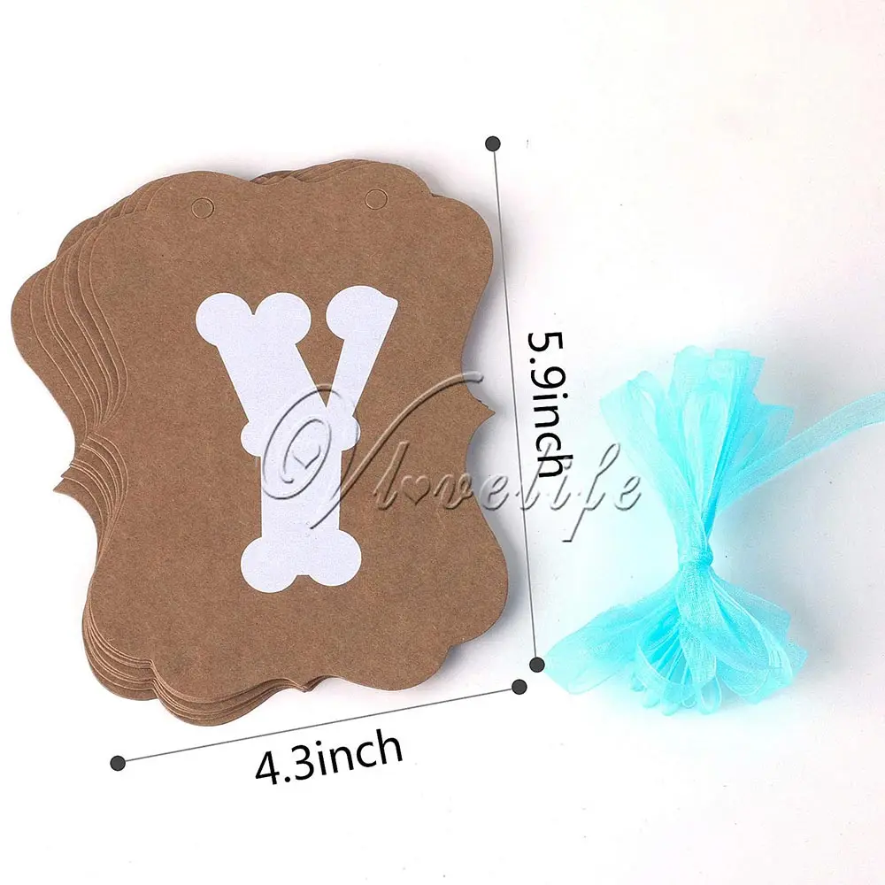 Крафт бумага флаги и баннеры на день рождения Вечерние Декорации для