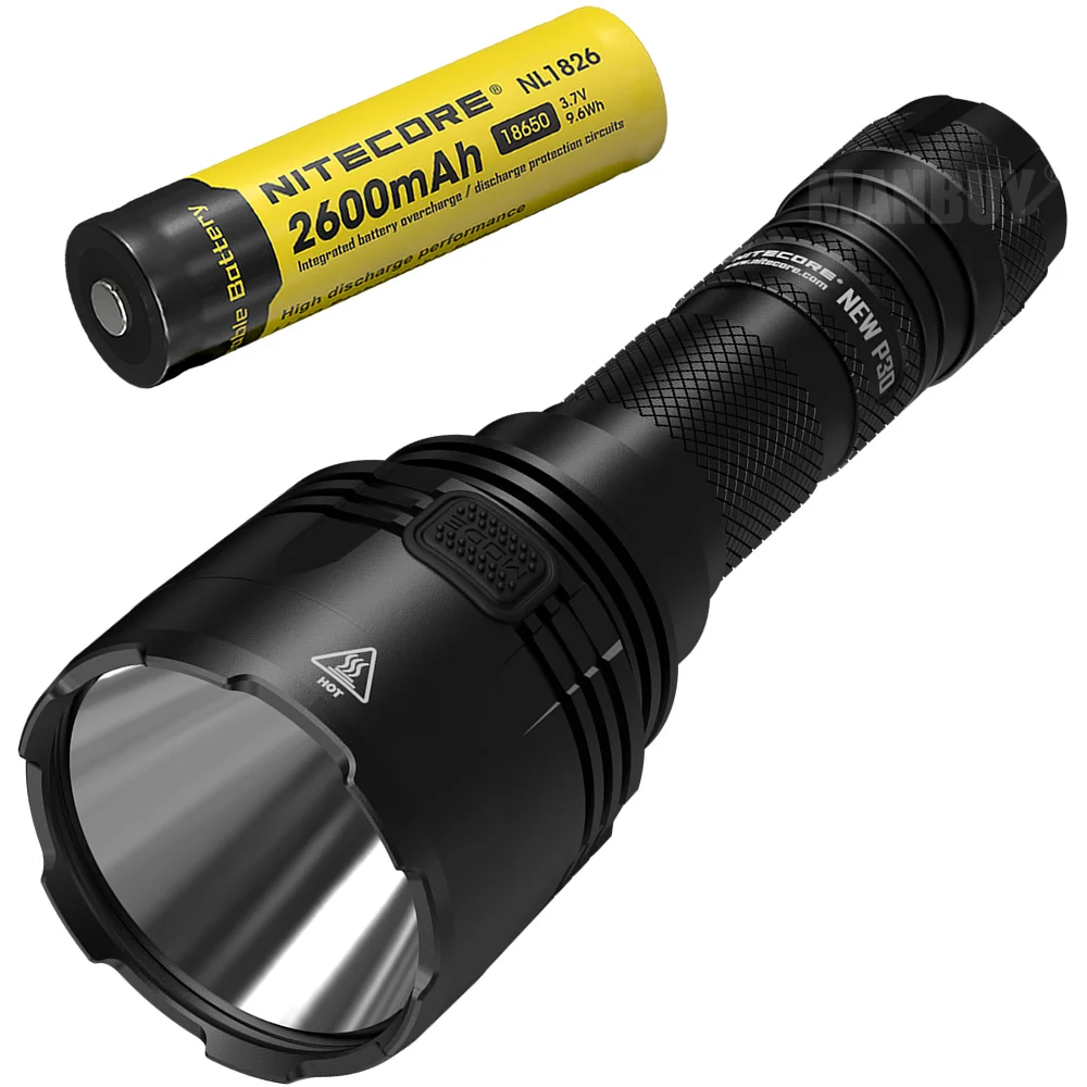 TopSale NITECORE NEWP30 1000 лм дальний тактический фонарь 18650 батарея для охоты на открытом воздухе водонепроницаемый портативный фонарь - Испускаемый цвет: with 2600mAh Battery