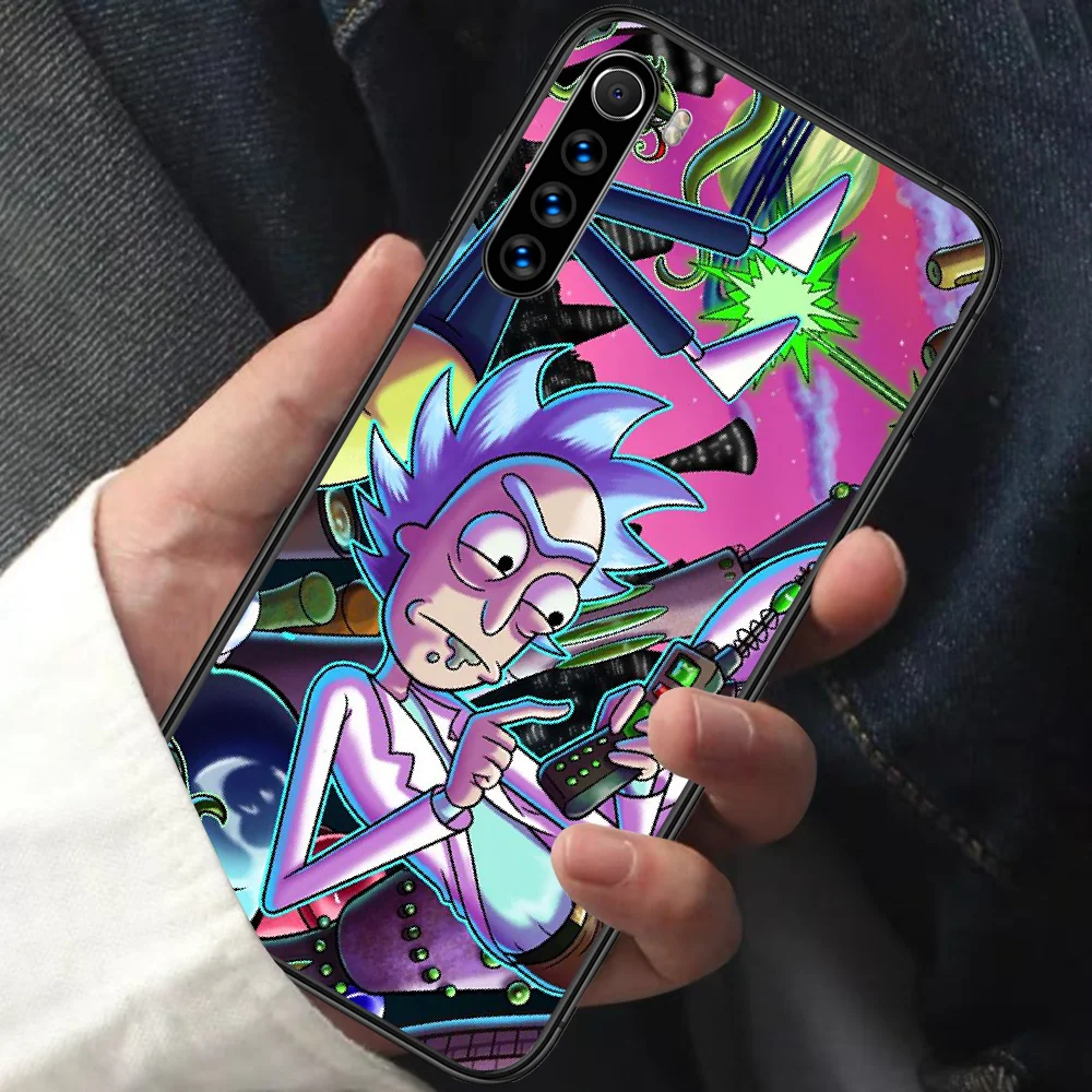 

Mortys Cartoon Anime Ricks Phone Case For XIAOMI Redmi Note 5 7 8 T 9 6A 7A 8A 9S K 20 30 Pro black Etui Silicone Cell Trend