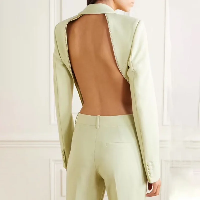 Новинка осени 2020 Женское пальто стразы в оправе сексуальные большие