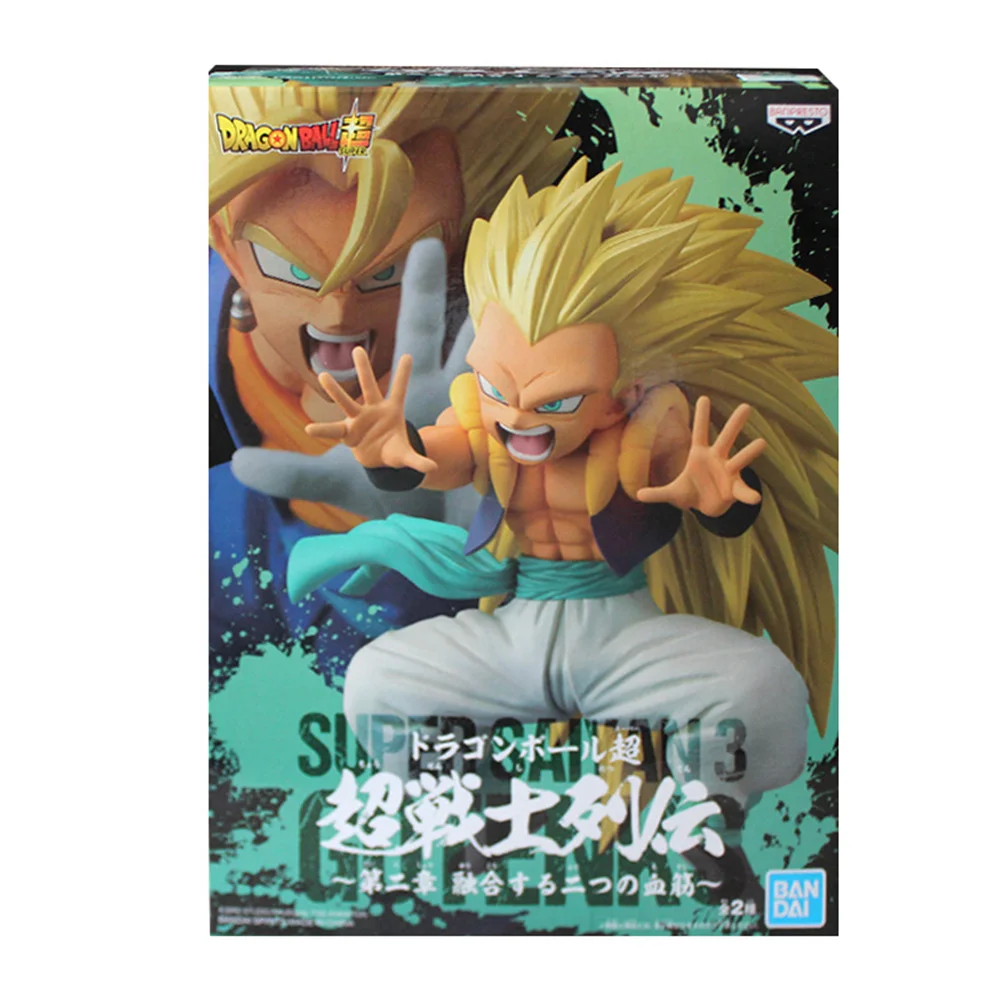 

Bandai Dragon Ball Z Super Saiyan 3 Gotenks Ultra-Warrior Lines Fusion Bloodline Figure Model Anime Collect Doll PVC Toy 10cm
