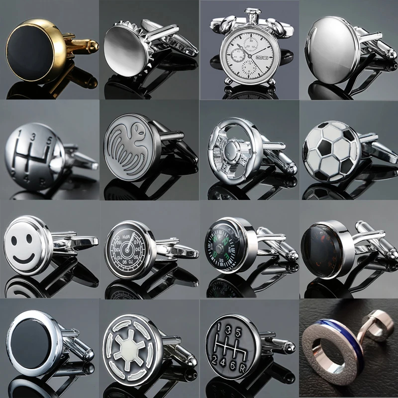 

High quality copper Fashion men's French shirt cufflinks High grade round design car stall speedometer compass CuffLinks