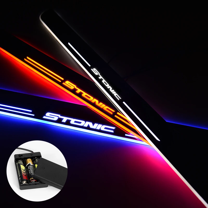 Светодиодный дверной порог для Kia Stonic, потолочный светильник, накладка, акриловая батарея, автомобильные дверные пороги, аксессуары