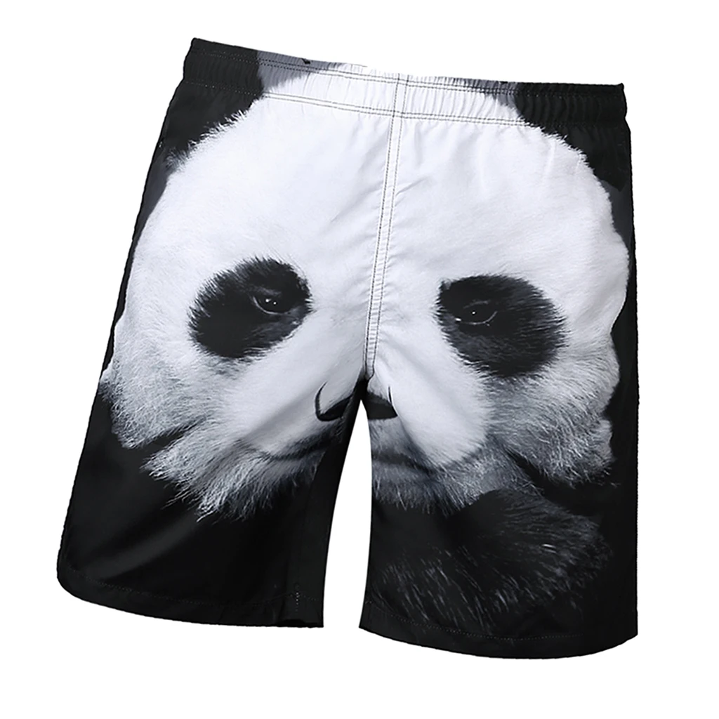 Забавные мужские пляжные шорты с 3D-принтом панды для серфинга быстросохнущая