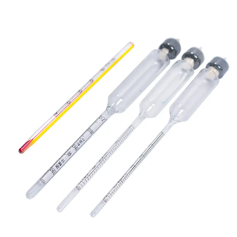 

5pcs/Set Alcohol Meter Wine Concentration Meter Alcohol Instrument Hydrometer Tester With Measuring Cylinder Thermometer 0-100%