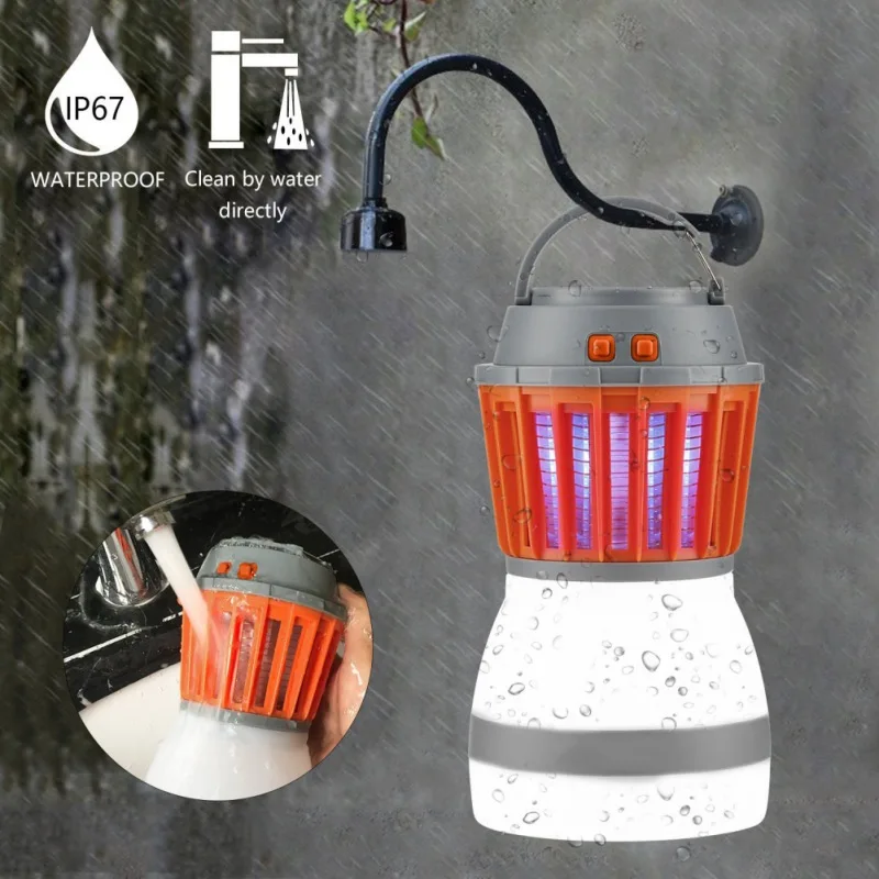 

USB Rechargeable Mosquito Killer Lamp Dimmable Camping Lantern Built-in Insect Trap IPX6 Waterproof for Home Traveling Picnic