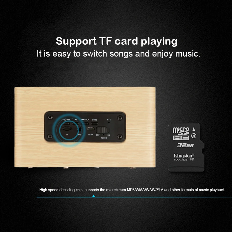 Деревянный Bluetooth-динамик в стиле ретро HIFI беспроводной двойной громкий динамик s