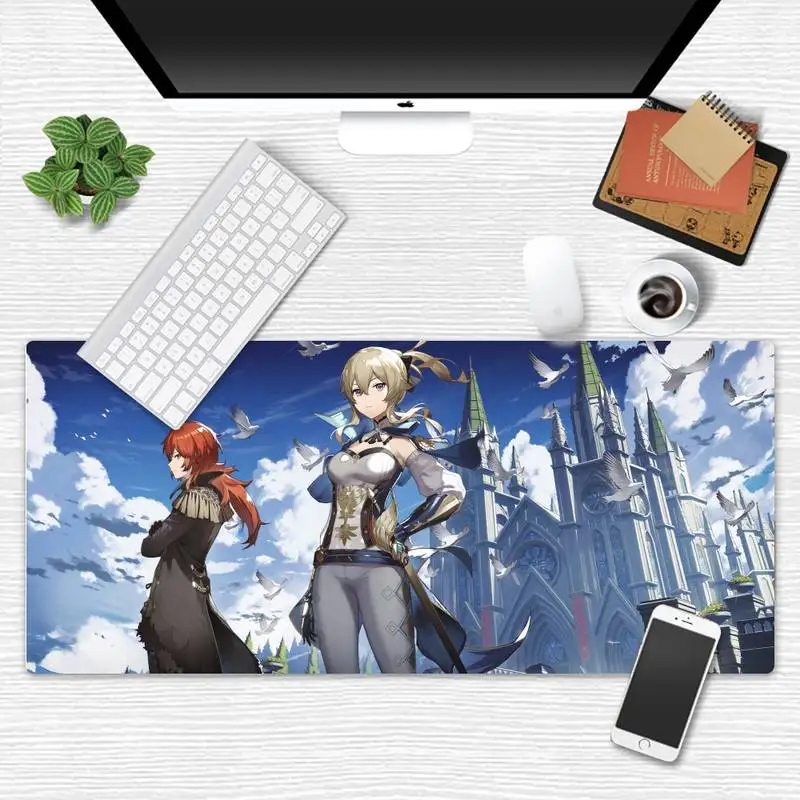

Genshin Impact Keyboards Mat Rubber Gaming Mat Desk Table Protect Game Office Work Mouse Mat pad X XL Non-slip Laptop Cushion