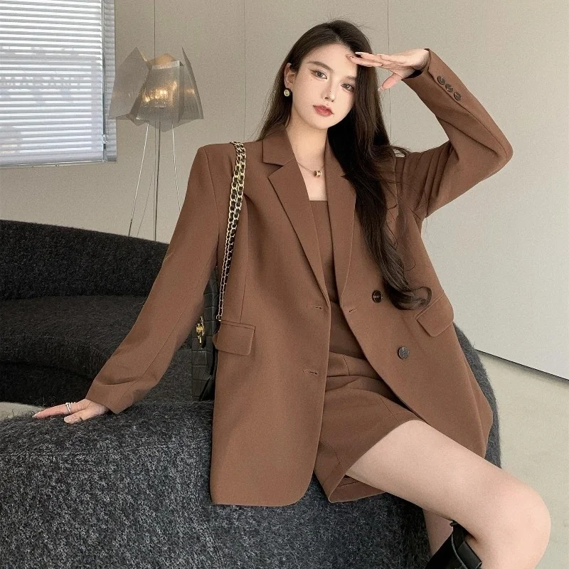 

Fashionable Stylish Suit Women's Autumn and Winter High-grade Suit Jacket Sexy Slim Strap Dress