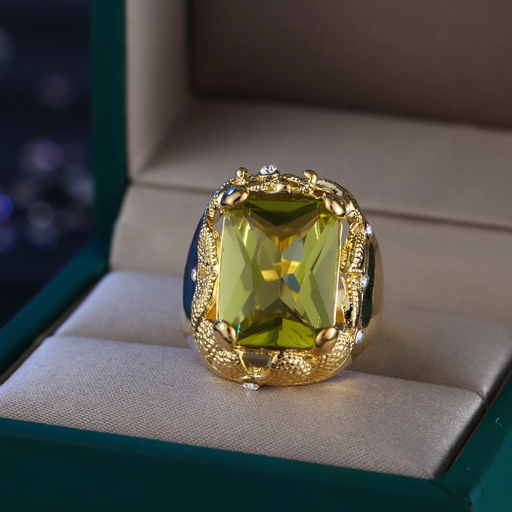 Новое квадратной формы с цирконом хрустальное кольцо свадебные украшения для