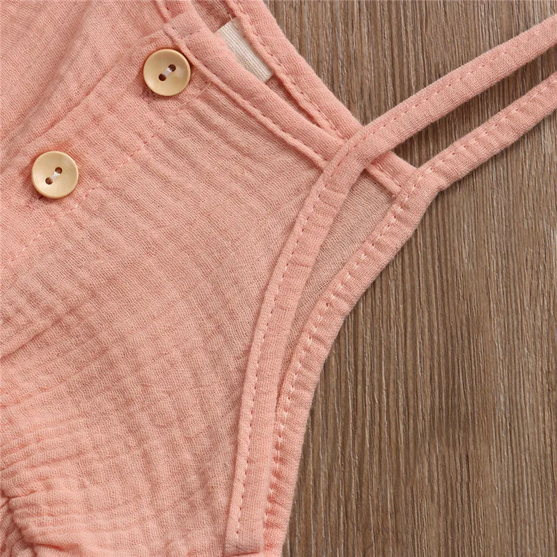 2020 летние комбинезоны для маленьких девочек милый однотонный комбинезон без