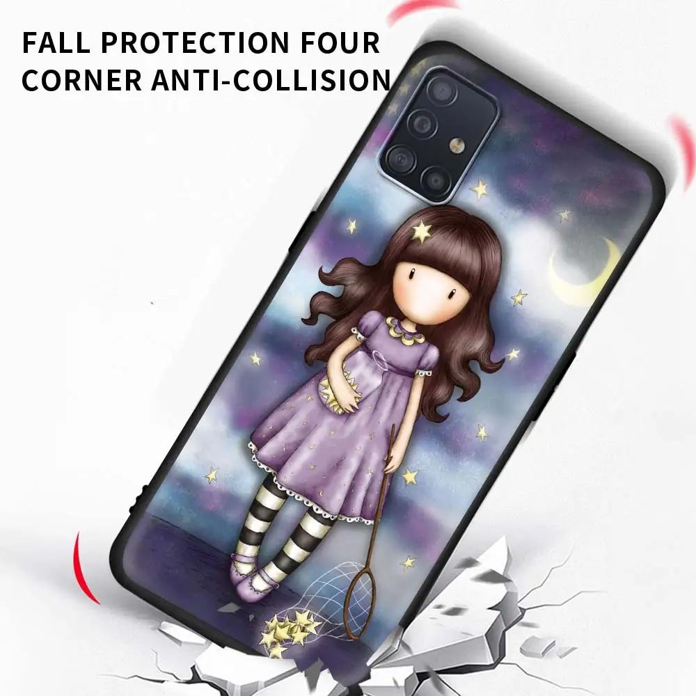 

Cute Cartoon Girl Phone Case For Samsung Galaxy A51 A71 A21S M31 M31s M30s A31 A41 A11 A01 M51 Soft Matte Coque Back Cover