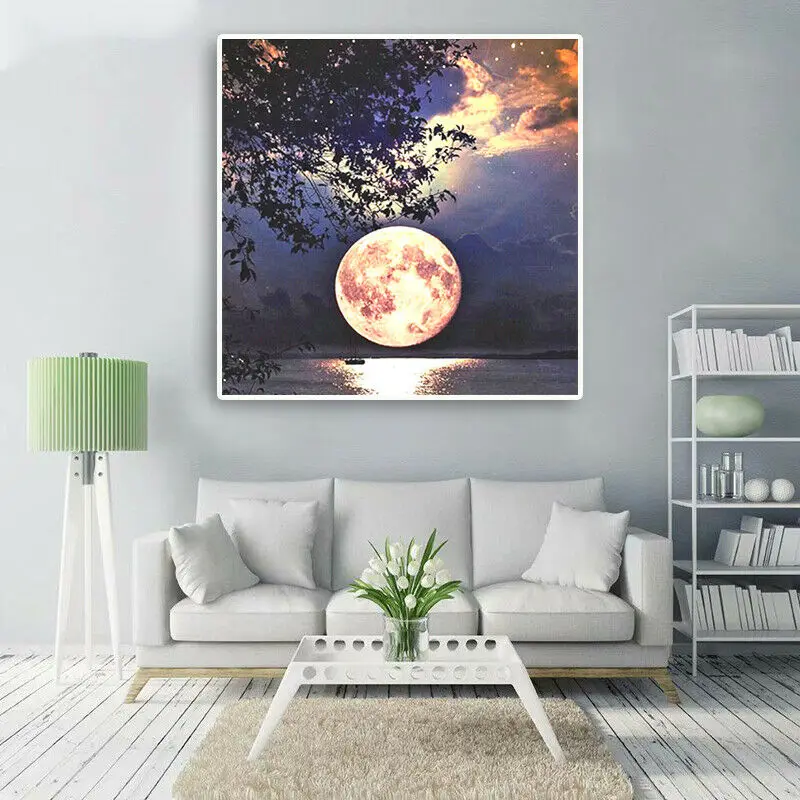 

Zollor DIY Sunrise Sunset Seaside Landscape Diamond Painting 3D Hand Embroidery Patch Diamond Home Decoration Diamond Drawing