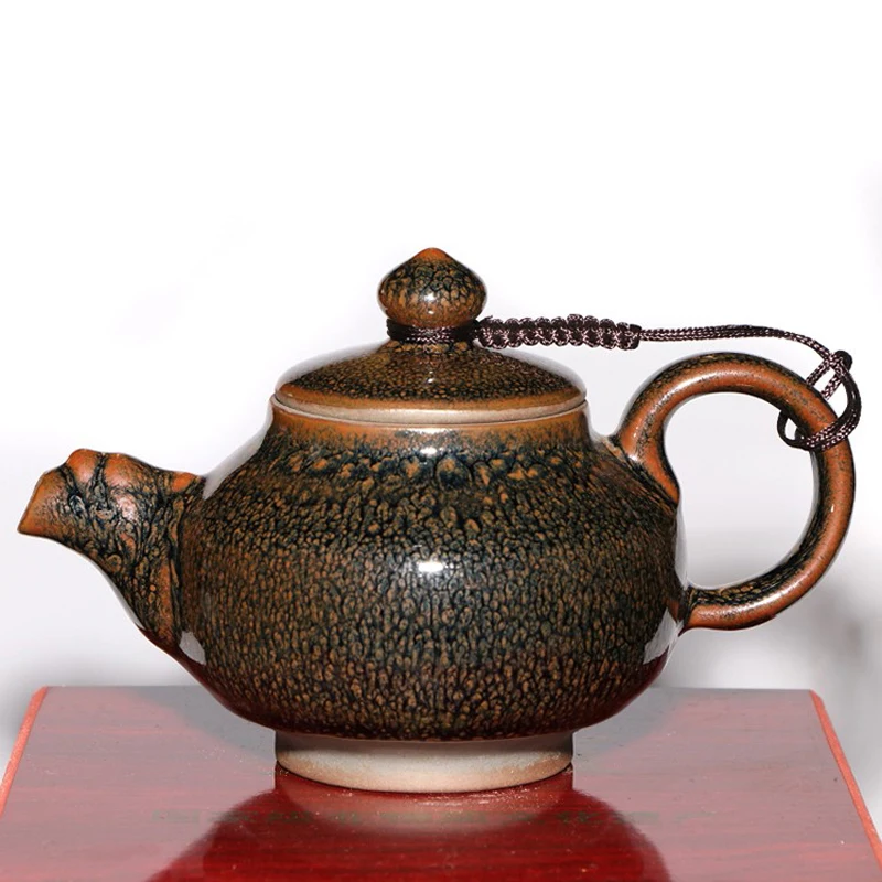 JZ137 250 мл Глиняный Чайник Yuteki Tenmoku фарфоровый чайник историческая технология