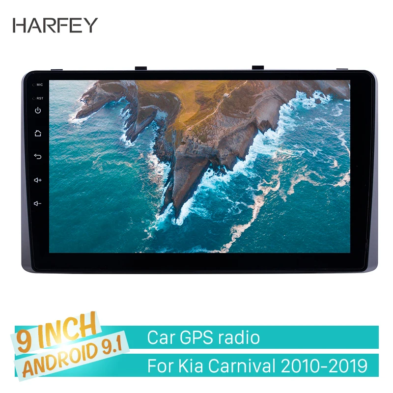 Автомобильный мультимедийный плеер Harfey 9 дюймов GPS Android 8 1 радио для 2010-2019 Kia Carnival с