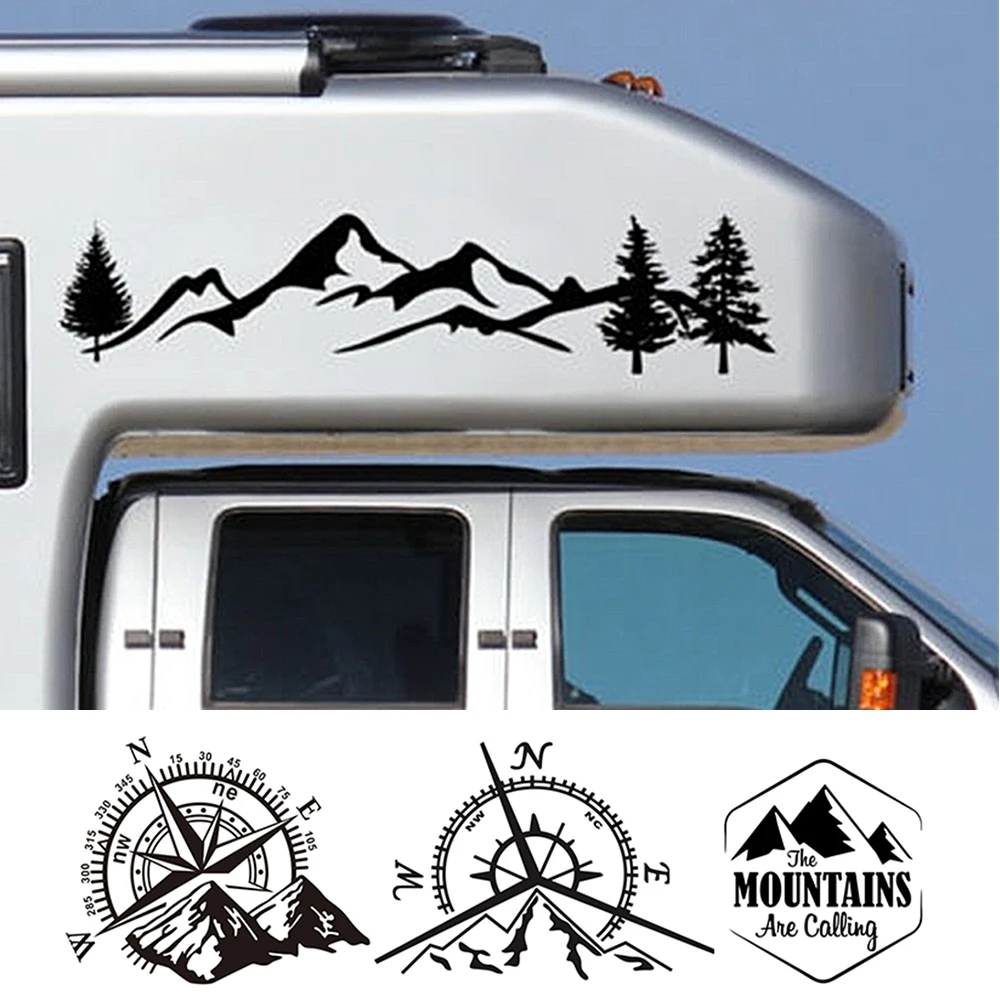 

Adventure Sports Vinyl Car Sticker Compass Vinyl Mountain Bike Car Engine Hood Door Window Sticker Auto Accessories