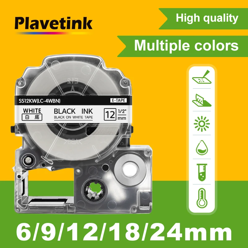 

Лента Plavetink SS12 кВт, 12 мм, совместимая с Epson Labelworks lw400 KingJim SS12 кВт, зеркальная лента для принтера ярлыков LW300