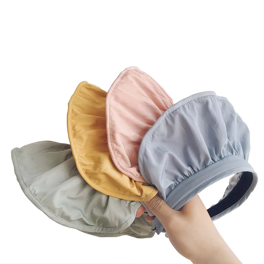 

New Fashion Children Double Protective Caps Empty Top Hats For Girls Boys Cute Cartoon Baby Sunscreen Summer Sun Hats