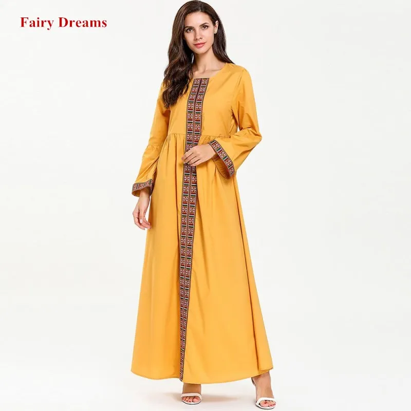 Платье женское длинное золотистое мусульманская одежда абайя марокканская