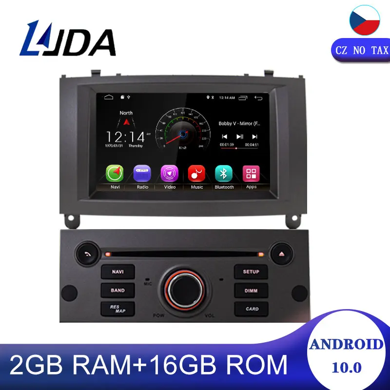 LJDA Android 10 0 Автомобильный DVD плеер для PEUGEOT 407 2004 2005 2006 2010 1DIN автомобиль радио GPS