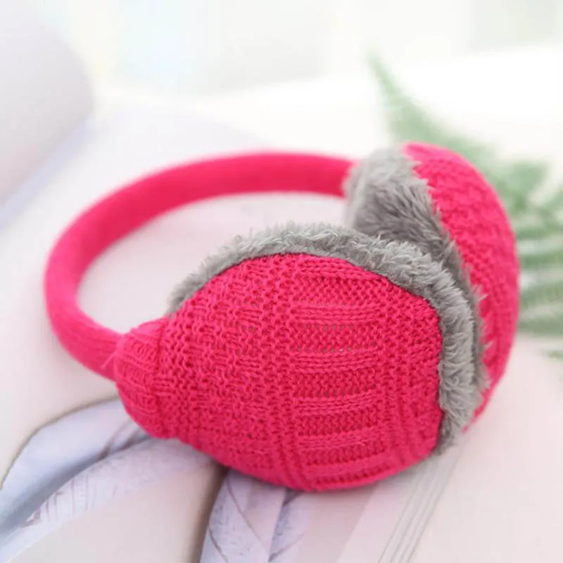 M12 Rose Red Calymel,, зимние унисекс наушники, женские теплые вязаные наушники, женские плюшевые наушники для девочек, теплые наушники, повязка на голову - Цвет: M12 Rose Red
