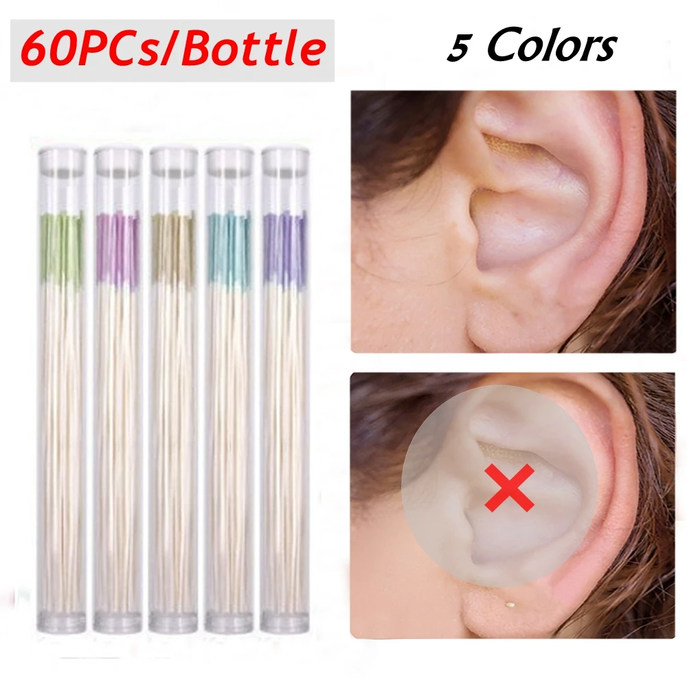 60PCs/Box Disposable Pierced Ear Cleaning Set Herbal Solution Dental Floss Hole Aftercare Tool Kit Earrings Cleaner |