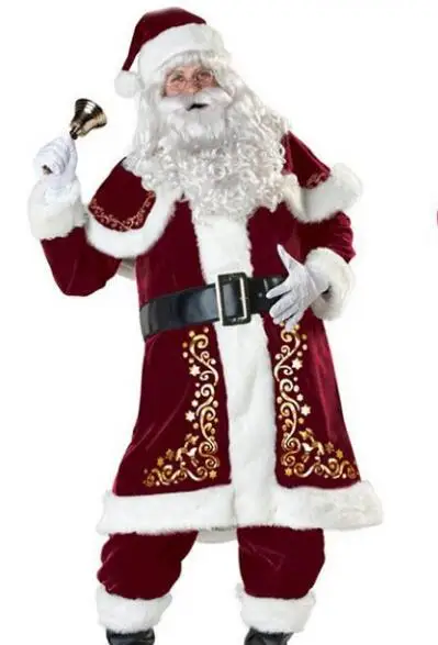 

Новый костюм Санта Клауса цвет бордовый мужской костюм для косплея