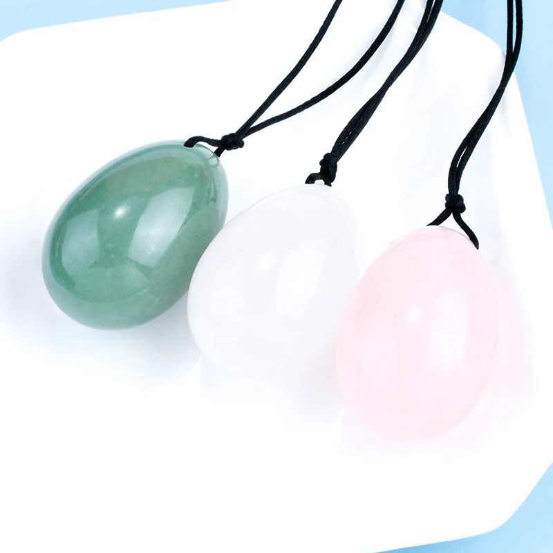 

45x30mm 3 pcs Drilled Natural Mix Gem Jade Egg Yoni Egg for Kegel Exercise Pelvic Muscle Vaginal Tightening for Women(45*30MM)