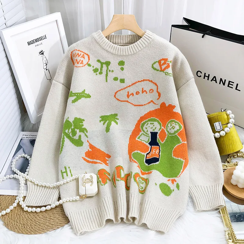 

Korobov Japanese Vintage Elegant O Neck Women Sweaters Flower Embroidery Sueter Mujer Korean Chic Streetwear Jumper Femme