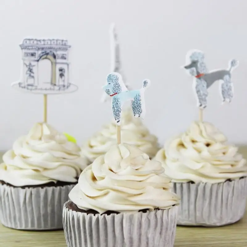 24 шт. Париж Эйфелева башня кекс Топпер выбор Свадьба День Рождения Кекс украшения