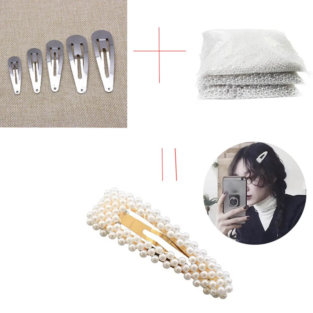 

50PCs 4CM Children's BB Clip Diy Hair Accessories Material Girl Hair Clip Claw Barrette Pin Women Electroplate hairpin