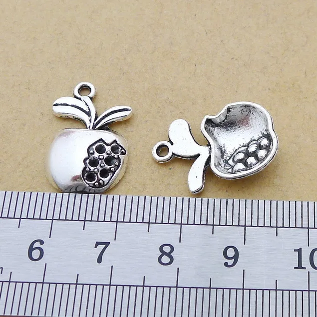 

Jewelry Making Charms 10 Pieces 14*21mm Antique Silver Color Apple Charms