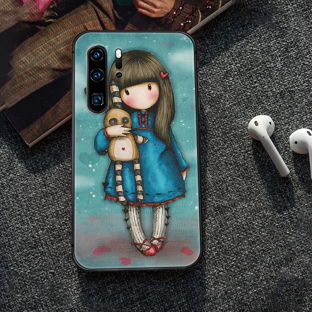 

Santoro Gorjuss Cartoon cute girl Phone Case For Huawei P Mate 10 20 30 40 Lite Pro smart Z 2019 nova 5t black Cover Silicone