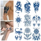 Травяной сок Татуировка мужчин с длинным рукавом-термин минималистский Uno Водонепроницаемый Дракон Скорпион аниме тело временные наклейки для Для женщин