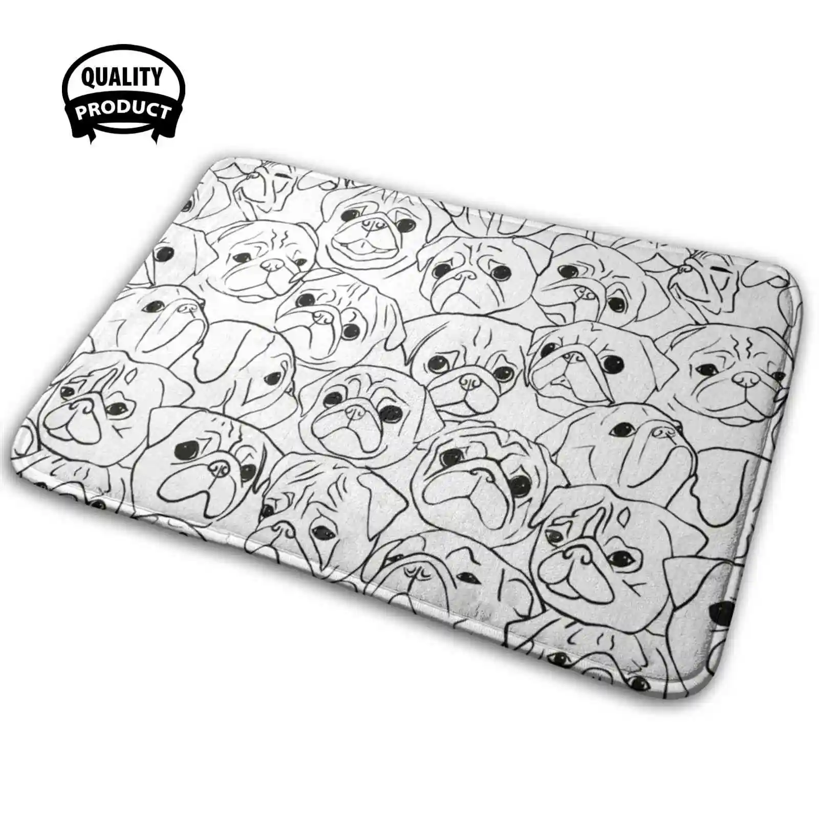 Мягкий Нескользящий Коврик для рисования Мопсов 3D Рисунок лески коврик подушка