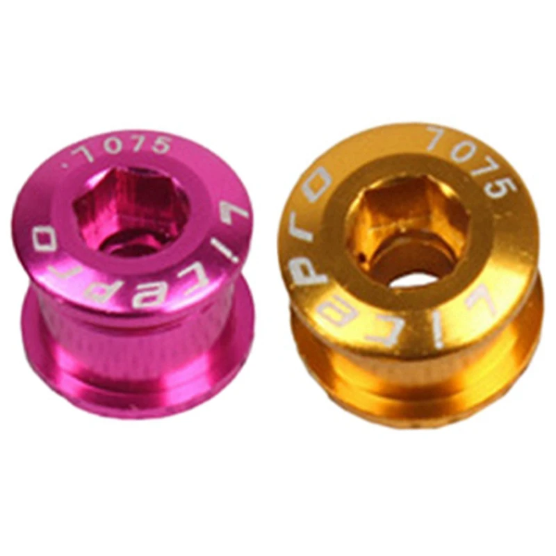 

Litepro 10Pcs Single Crankset Screw Bicycle Chain Ring Wheel Bolt Road MTB Bicycle Disc Screws Gold & Pink