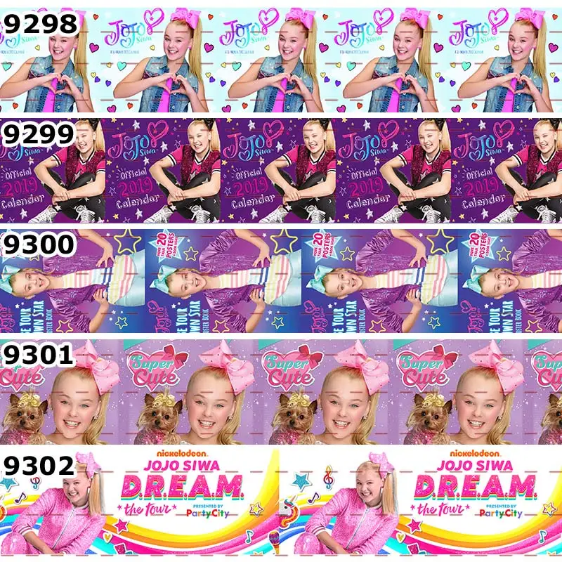 10 ярдов-Различные размеры-новая корсажная лента Jojo Siwa с принтом в виде банта