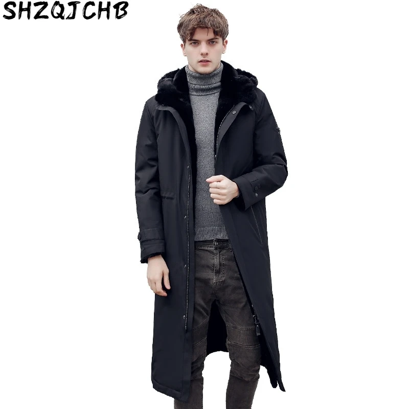 

JCHB 2021 Real Fur Coat Natural Mink Fur Coat Winter Jacket Men Goose Down Jacket Warm Parkas Plus Size Jackets Casaco 18026 YY1