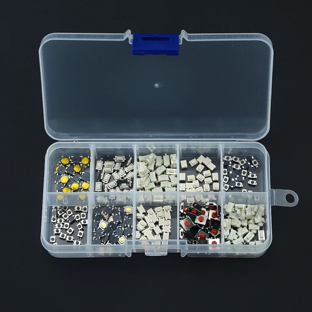 Тактильный кнопочный выключатель 250 шт. 10 типов автомобильные кнопки