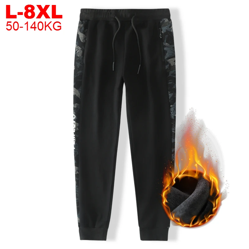 

Winter Sweatpants Men Thick Large Size Men's Trousers Fleece Warm Sports Pants Male Korean Streetwear Men's Joggers Oversize 8xl