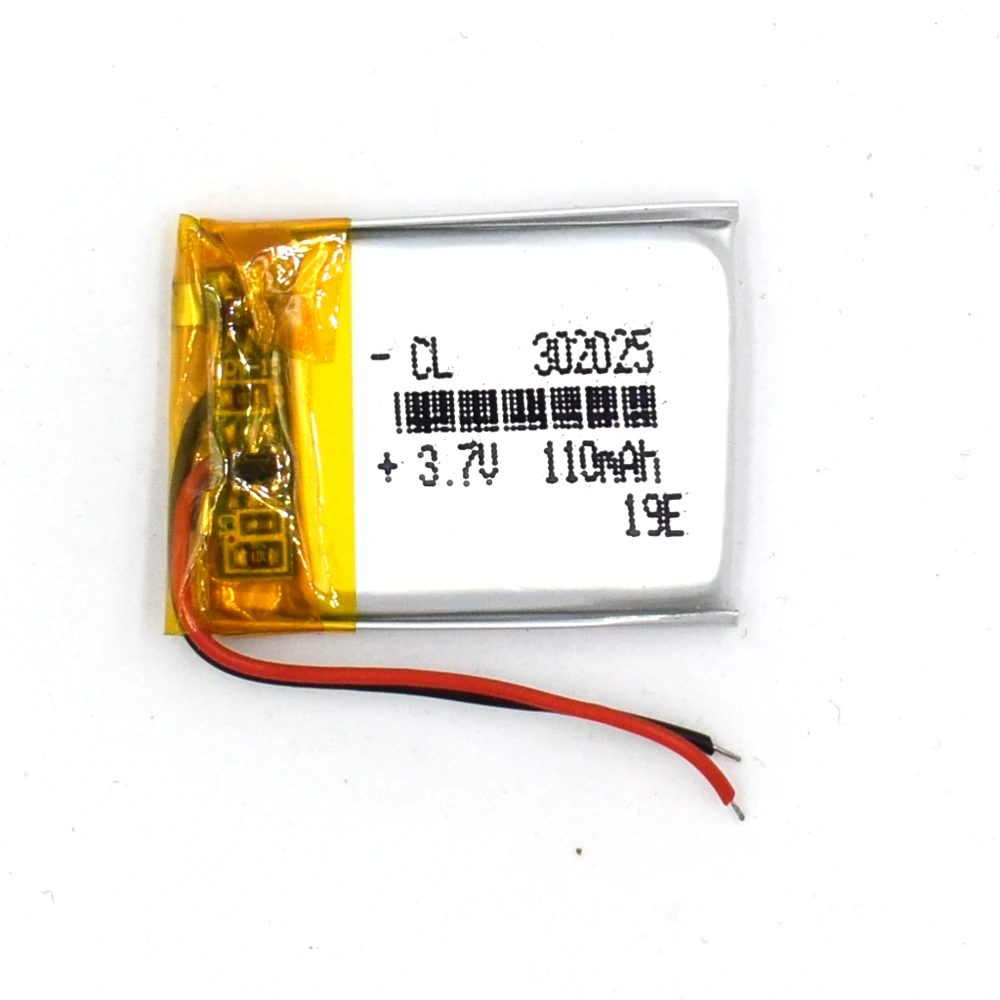 

ABAOS 10PCS 3.7V 110mAH 302025 Li-Polymer Rechargeable Lithium Li-ion Battery For Toy Recorder GPS MP3 MP4 Bluetooth Glasses Nav