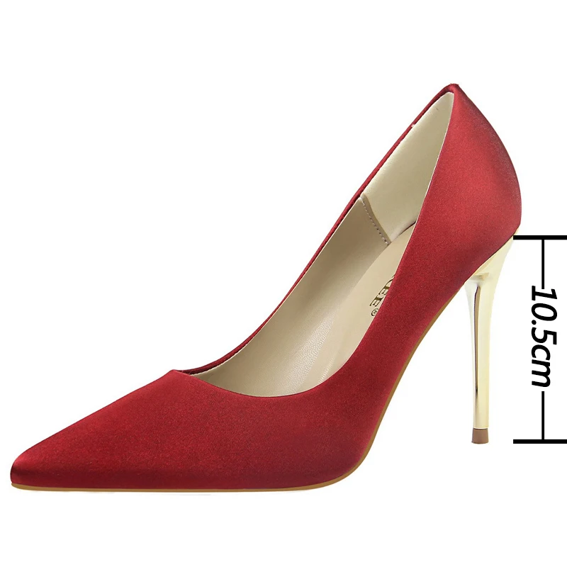 

Shoes Plus Size 34-43 Woman Pumps Silk Women Heels Shoes Spring Women Shoes Stiletto Wedding Shoes 11 Colour Sexy Heels