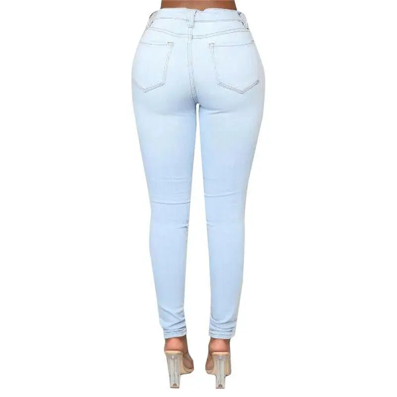 

NEW Womens Jeans Jeggings Stretchy High Waisted Skinny Slim Ladies Ripped Pants
