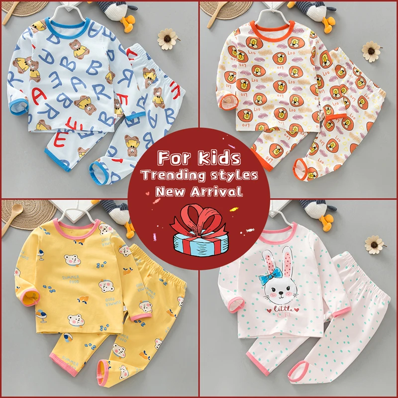 

Children Sleepwear Baby Nightwear Toddler Pyjamas Kids Homewear Boys Unicorn Full Sleeve Cotton Baby Girls Cartoon Pajamas Sets