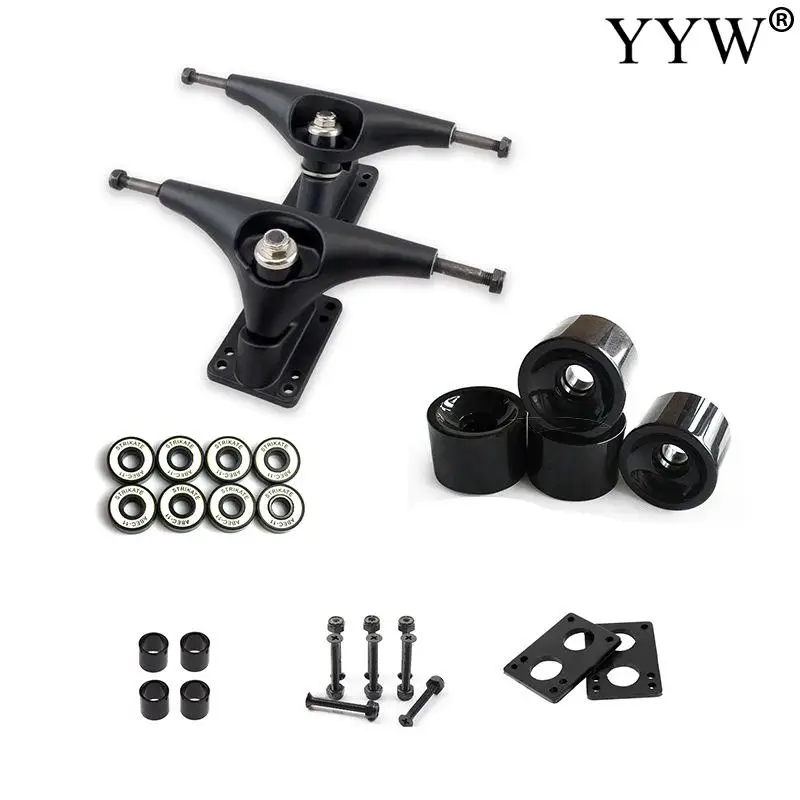 Aludur 6.25 Inch Land Surfing Skateboard Bracket For Skating Outdoor Sports Longboard Truck Pu Skateboard Wheels Set Accessories