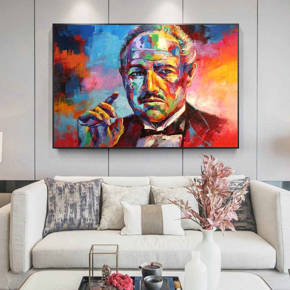 

Godfather Graffiti Art Canvas Paintings on the Wall Art Posters And Prints Wall Art for Living Room Home Decor (No Frame)