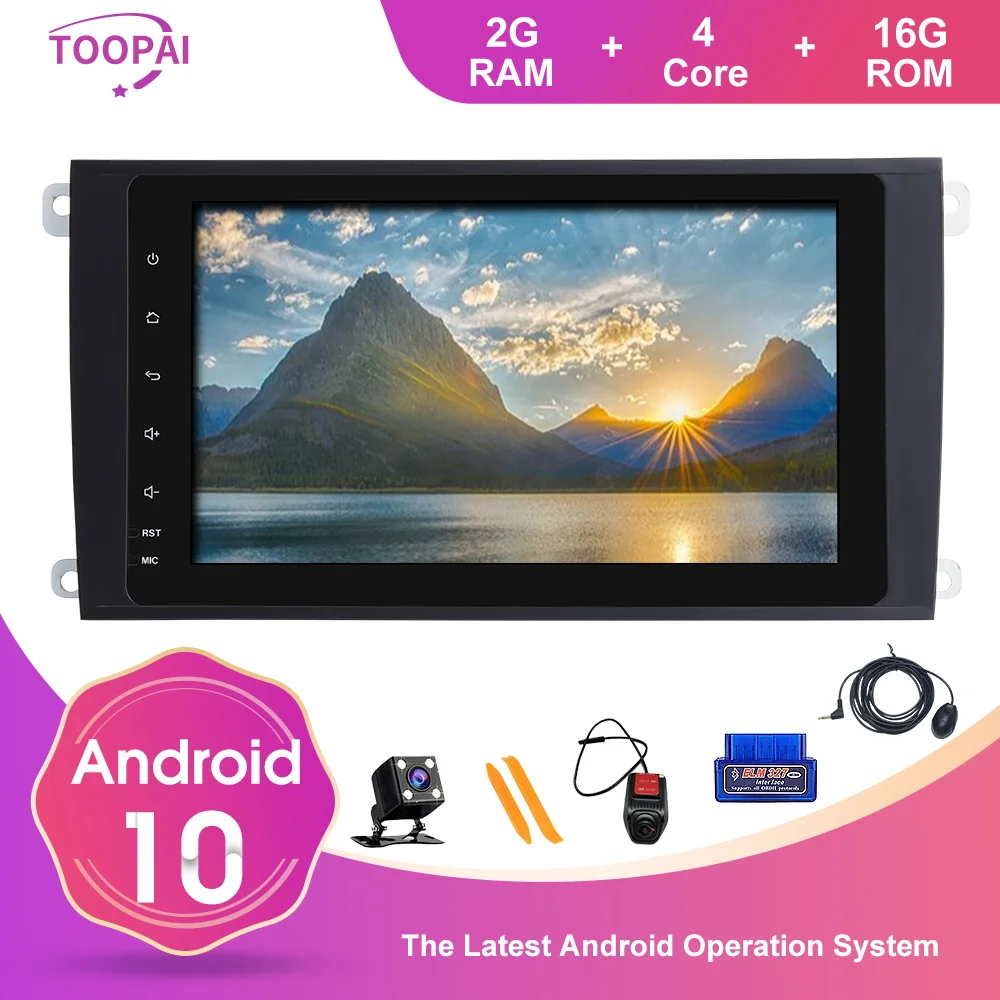 Сенсорный экран TOOPAI IPS SWC Android 10 для Porsche Cayenne 2003 2010 Wifi 3G/4G GPS навигация автомобильный