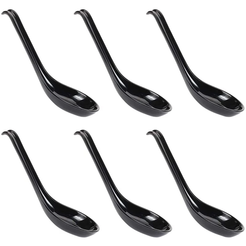 Soup Spoons 6 Pcs Japanese Style Creative Rice Chinese Asian with Long Handle for Restaurants | Дом и сад