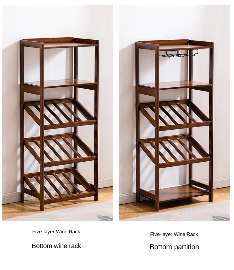 

Home wine rack European style bar floor wine cabinet wine wine solid wood storage display rack shelf wine glass rack